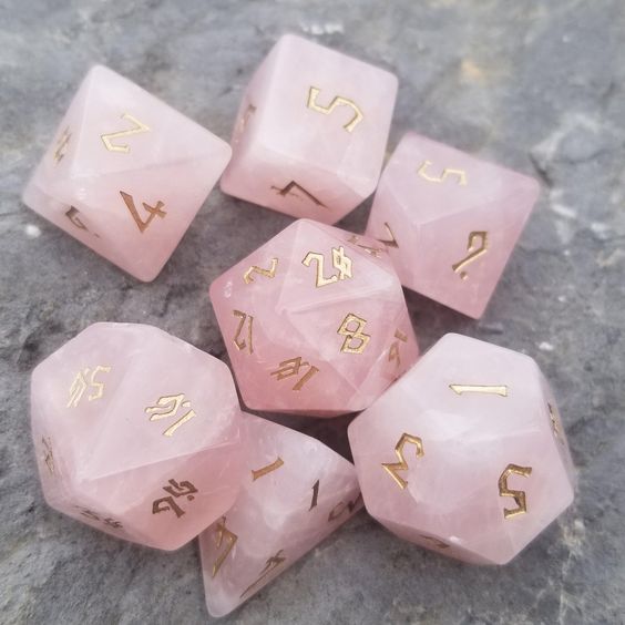 Rose Quartz Crystal Dice 