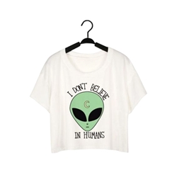 Dont Believe In Humans Crop Top 